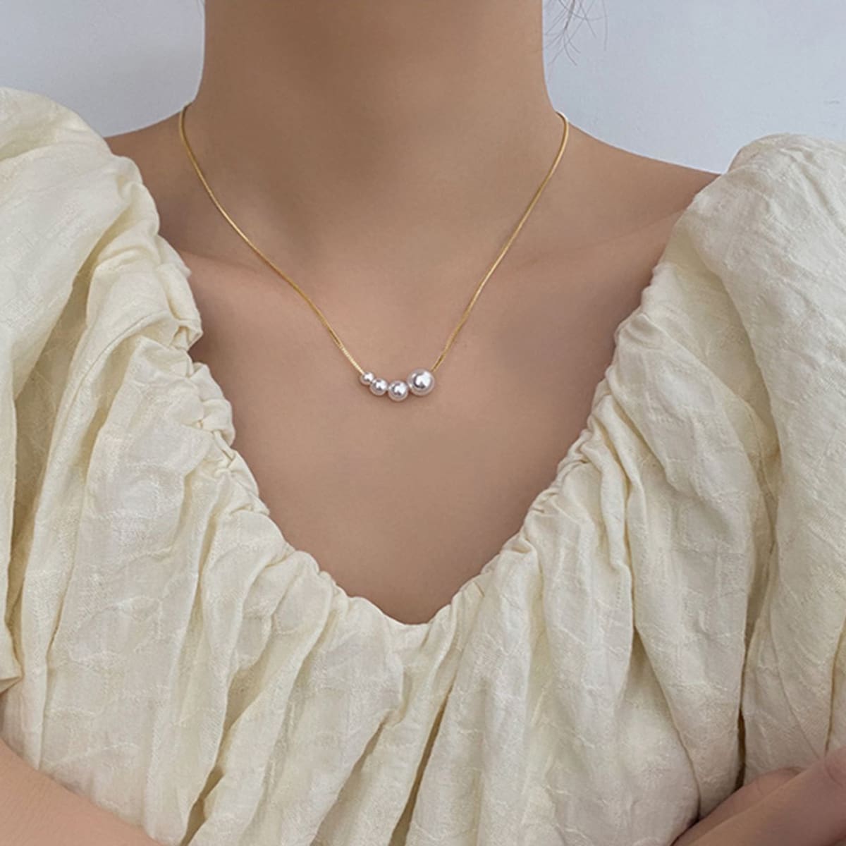 

Faux Pearl Decor Necklace, Multicolor