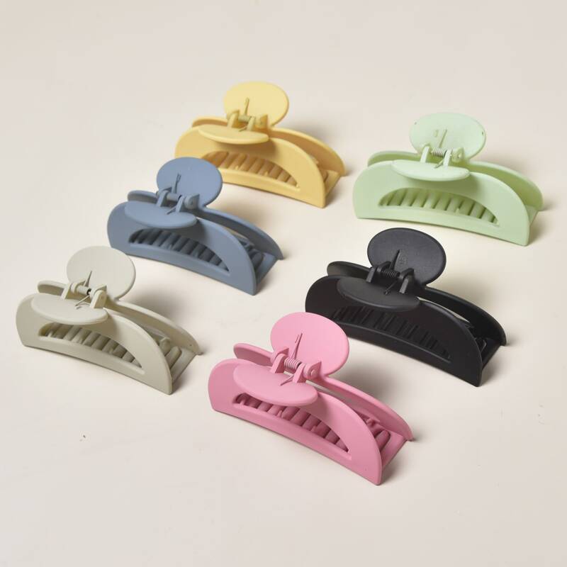 

6pcs Solid Hair Claw, Multicolor