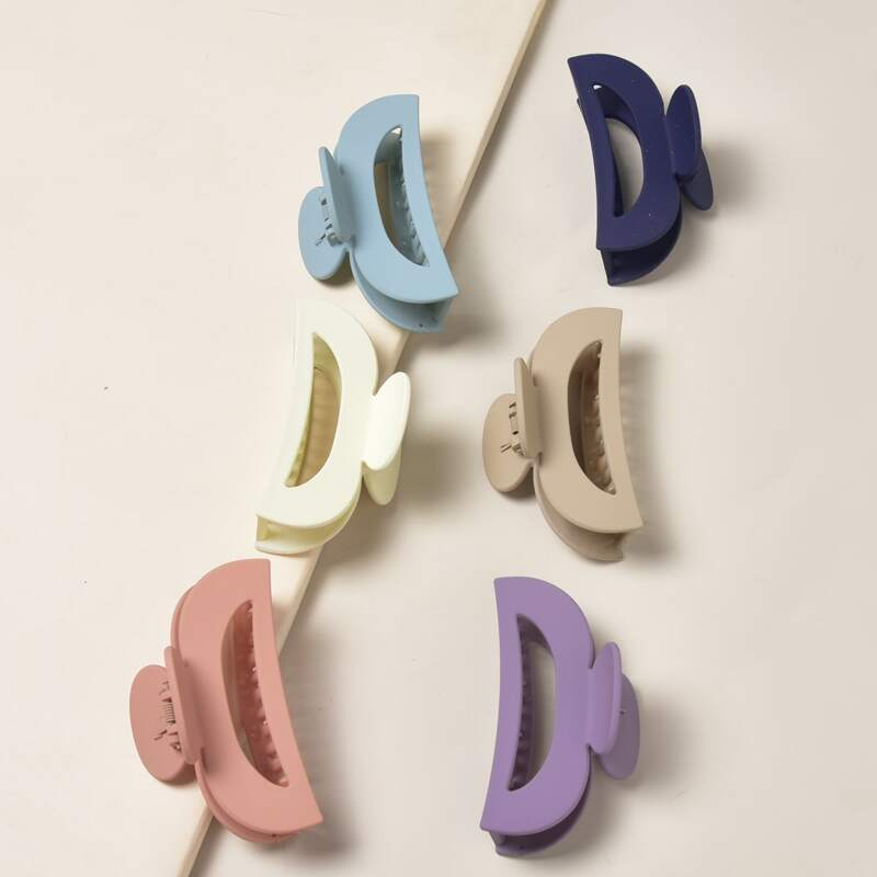 

6pcs Solid Hair Claw, Multicolor