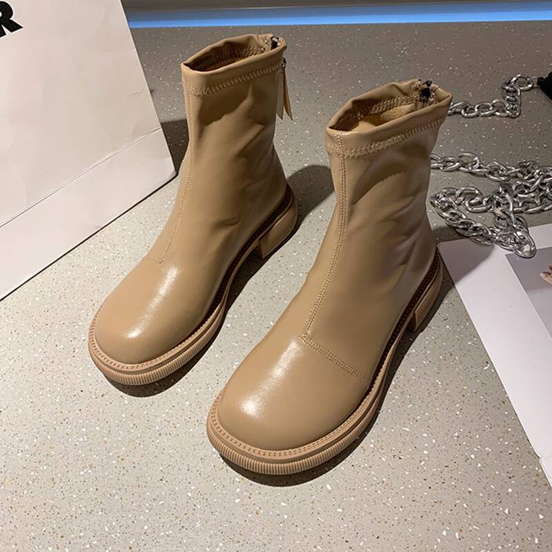 

Zip Back Classic Boots, Apricot