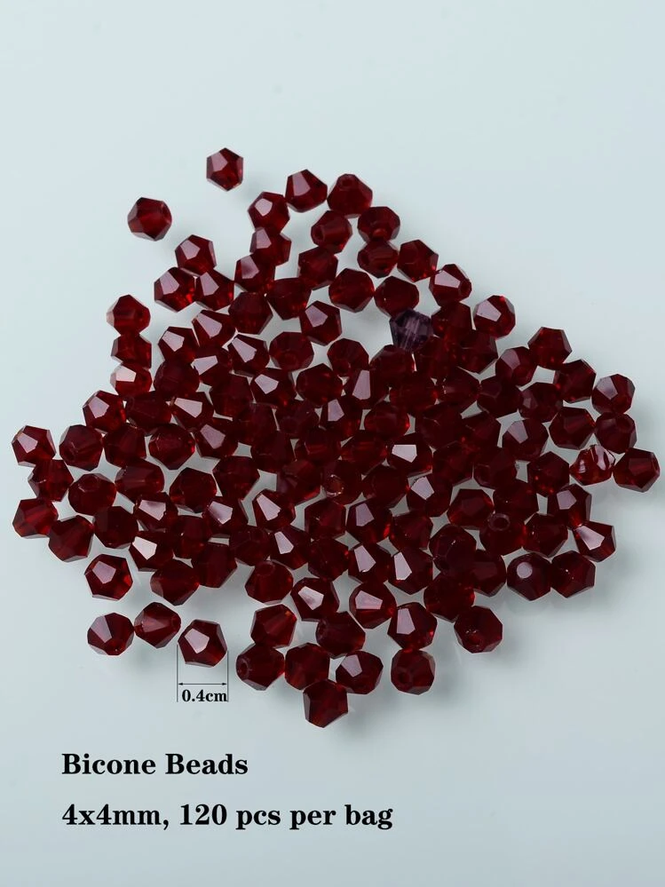 120pcs Glass Crystal Beads DIY Jewelry Accessory - Redwood - View 2