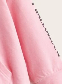 小女童萬聖印花口袋細節運動衫