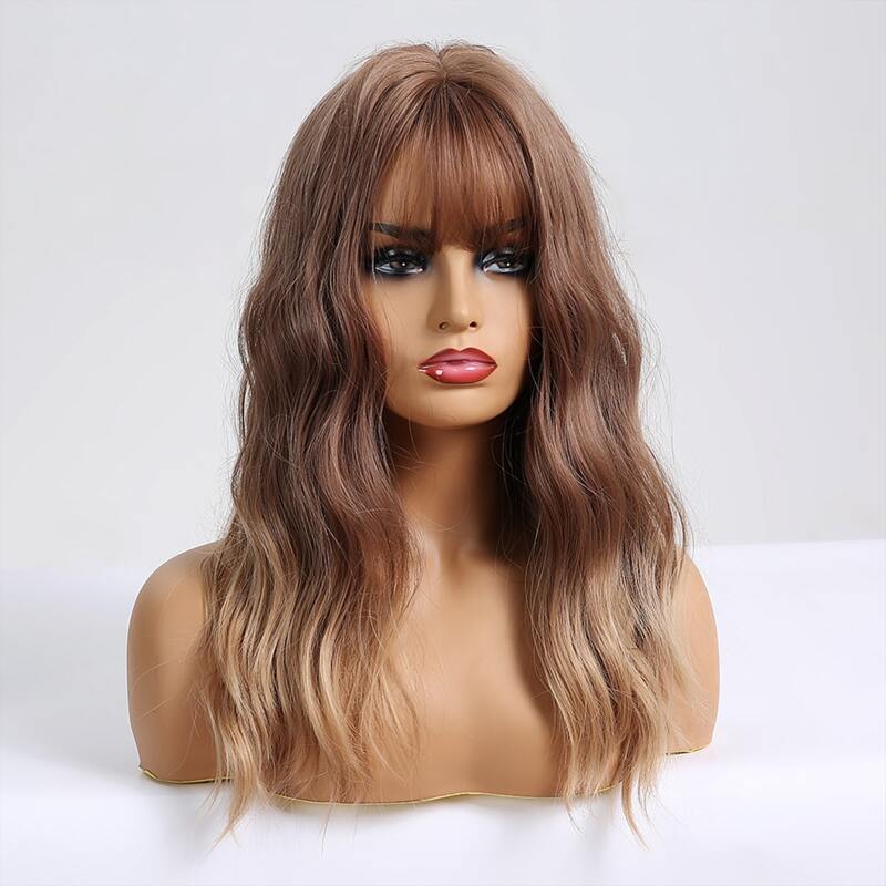 

Natural Wig With Bangs, Ombre
