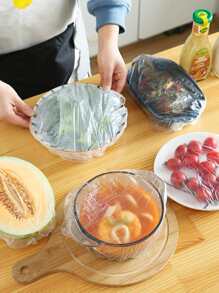 100 piezas Cubierta para alimento desechable transparente - transparente - Ver 3