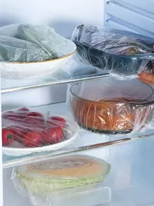 100 piezas Cubierta para alimento desechable transparente - transparente - Ver 1