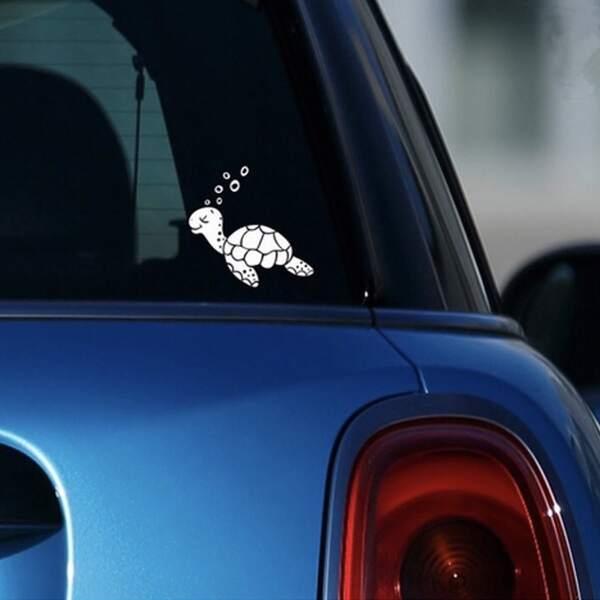 

1sheet Sea Turtle Design Car Sticker, White