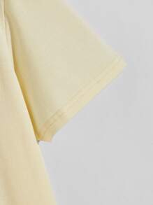 Manfinity Tops Nam Lá thư Giải trí - Màu be - Xem 4