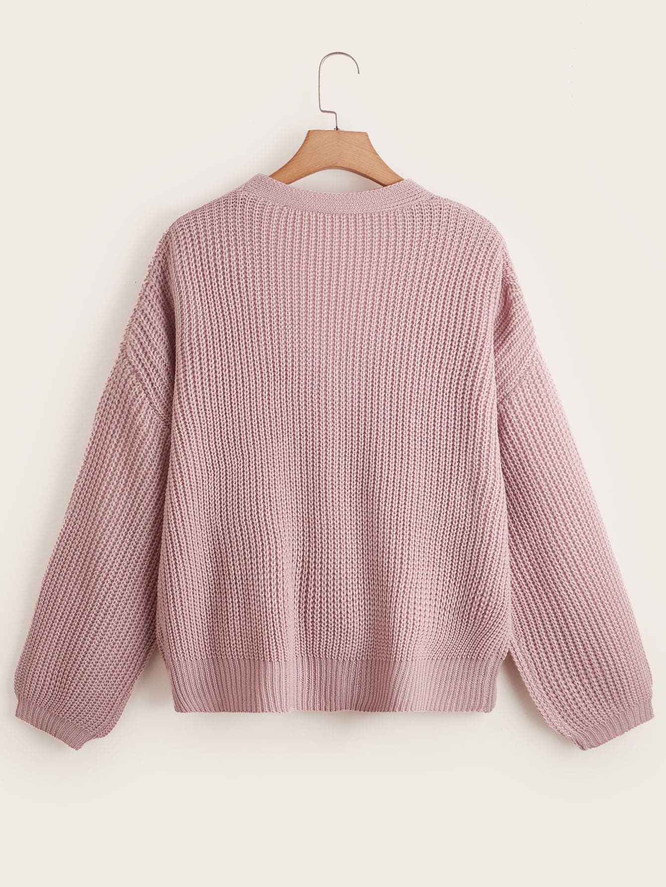 Plus Size Women's Solid Color V-Neck Single-Breasted Long Sleeve Casual Commuter Versatile Cardigan Sweater, Autumn/Winter Fall