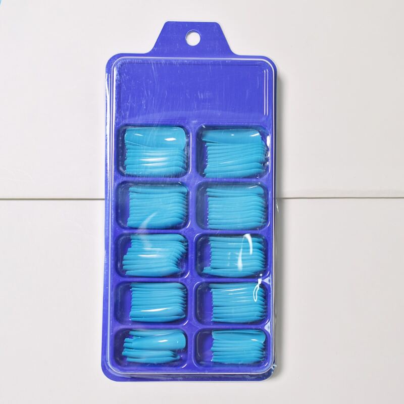 

100pcs Plain Fake Nail, Blue