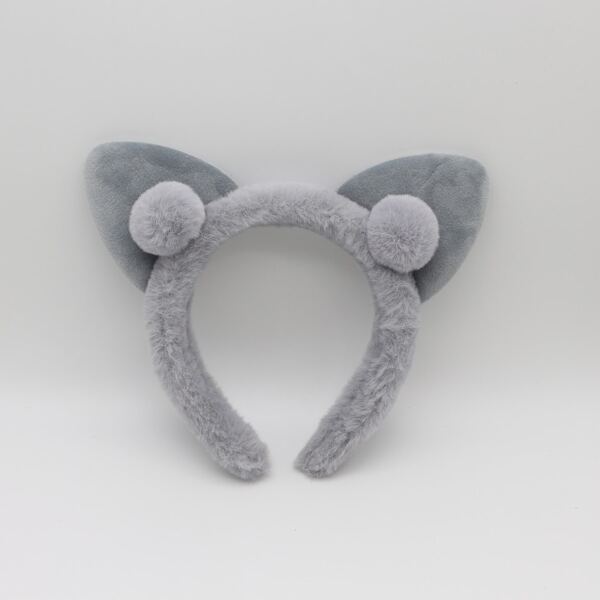 

Girls Ears Decor Fuzzy Headband, Grey