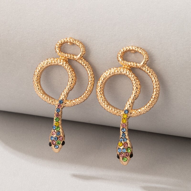 

Snake Decor Earrings, Gold