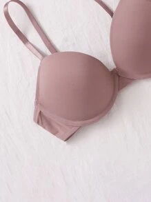 طقم حمالة صدر موحدة اللون بسلك تحتي - 3 قطع - متعدد الألوان - مشاهدة 4