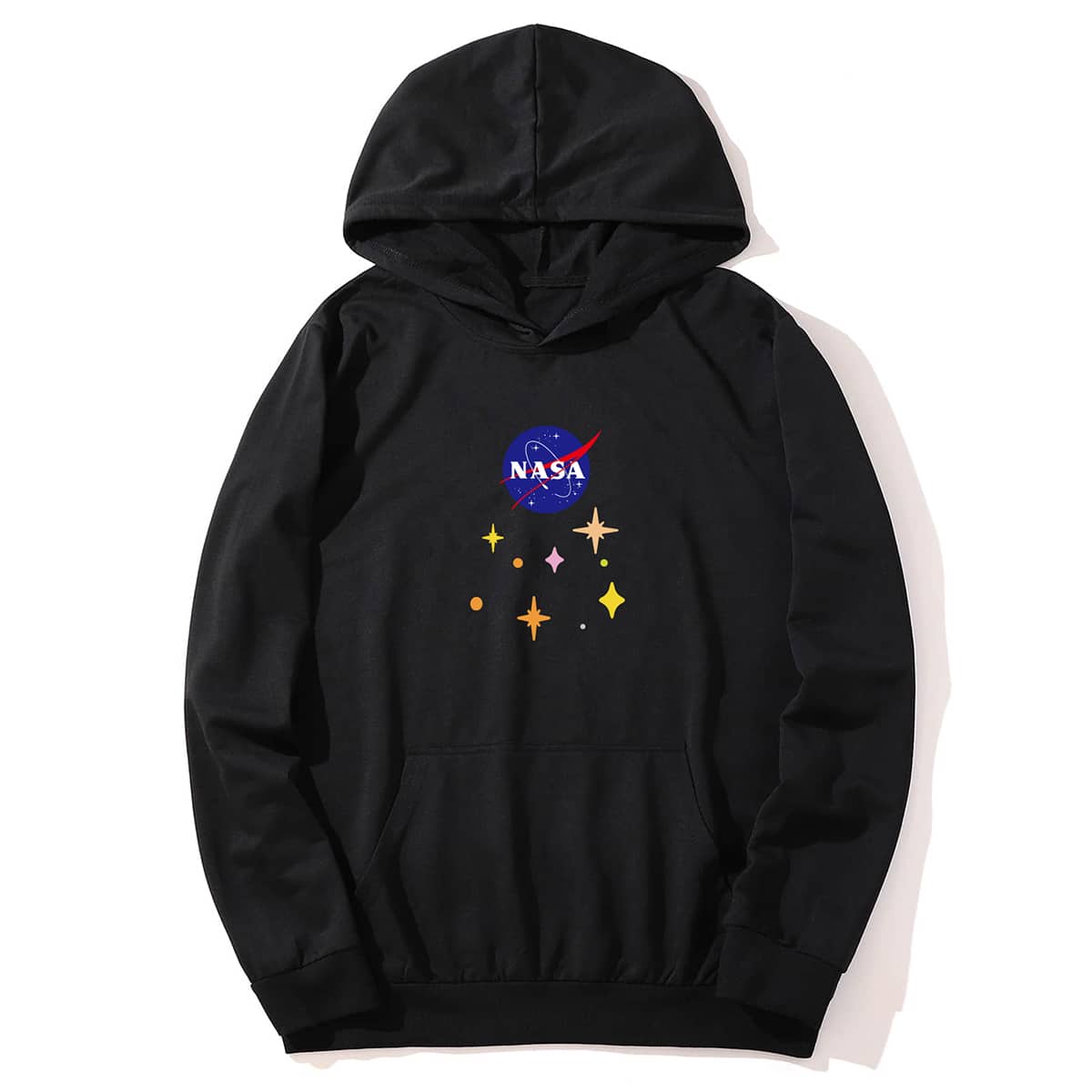 

Guys Letter Galaxy Kangaroo Pocket Hoodie, Black