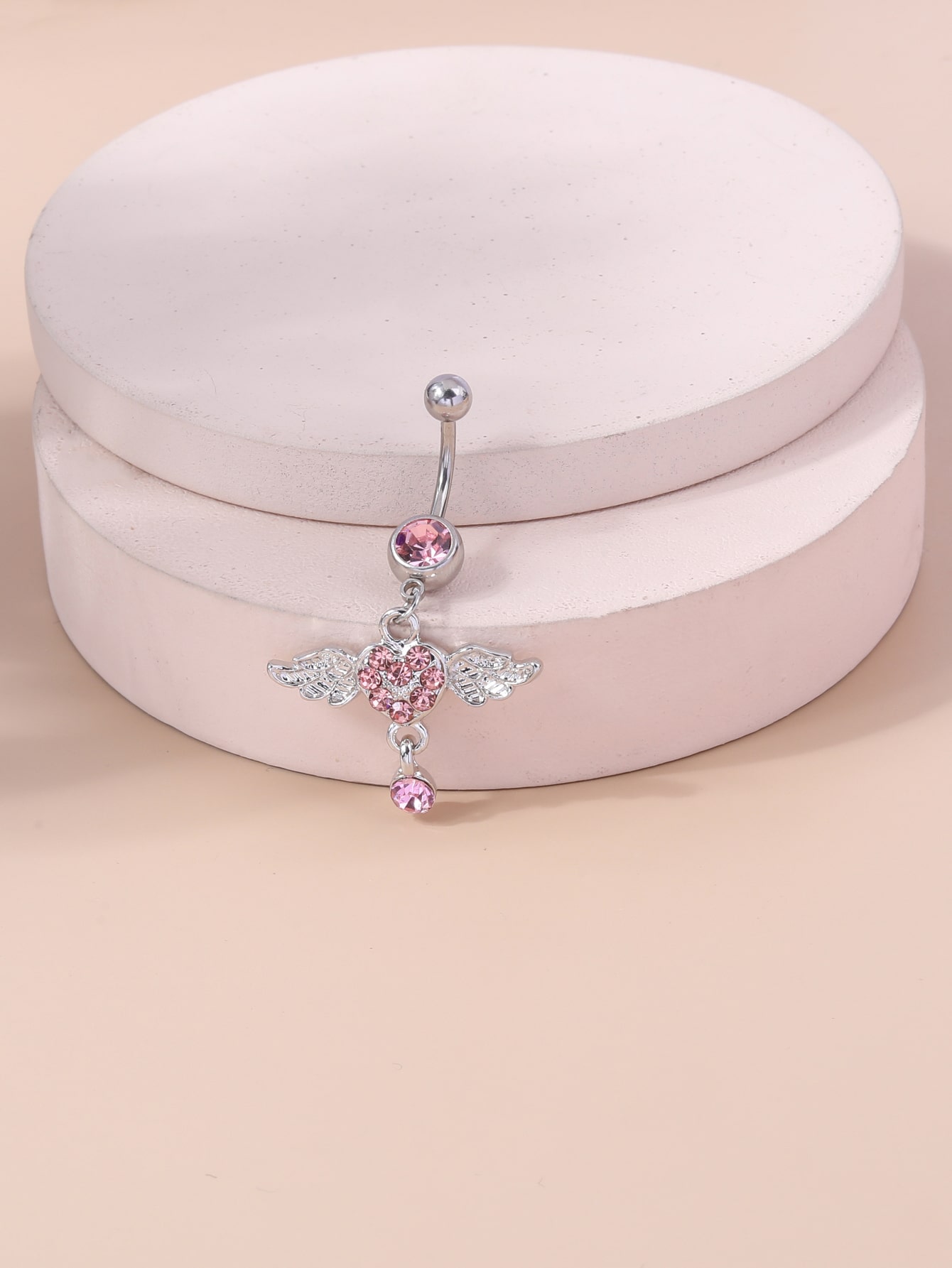 copper cubic zirconia belly ring