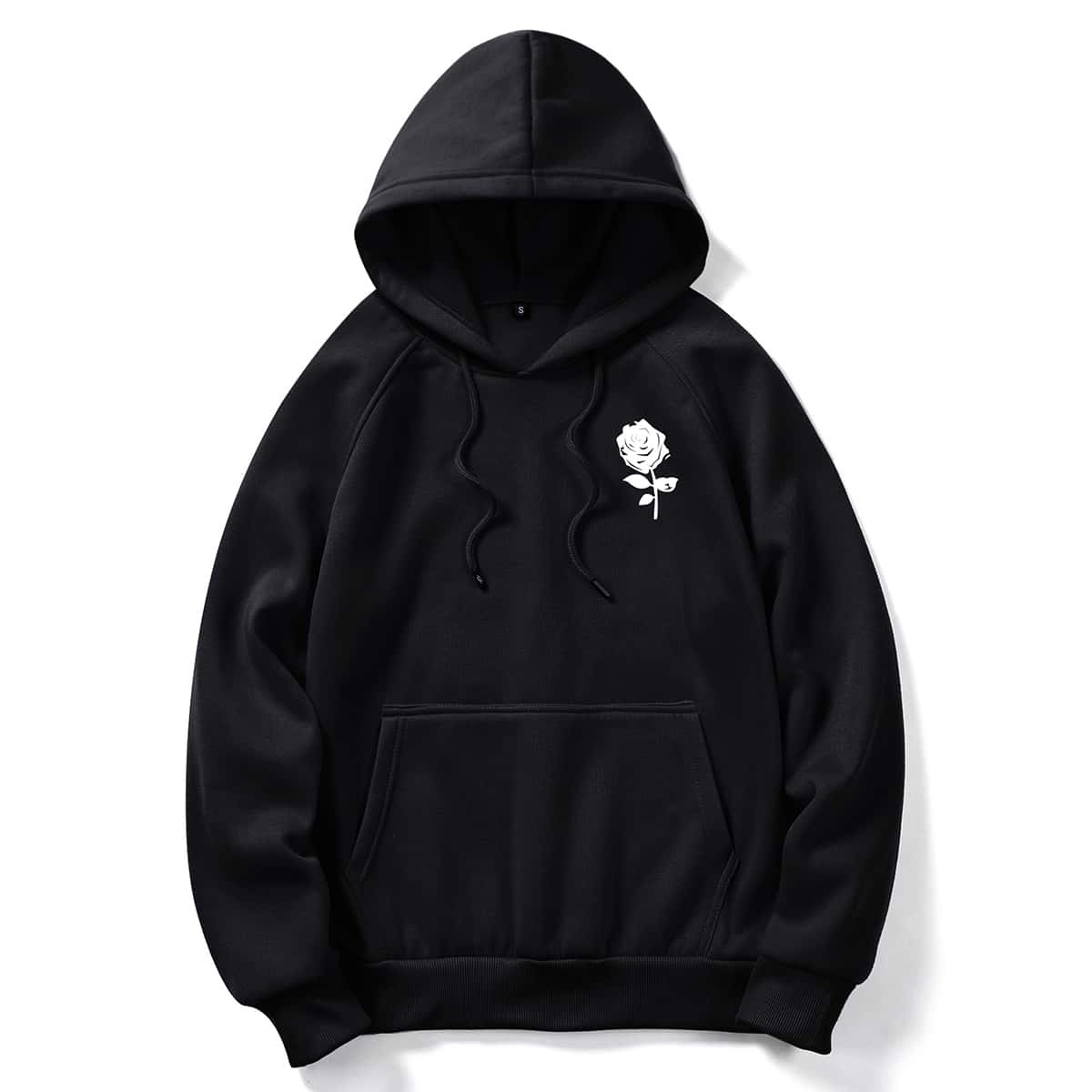 

Guys Rose Graphic Pocket Hoodie, Black