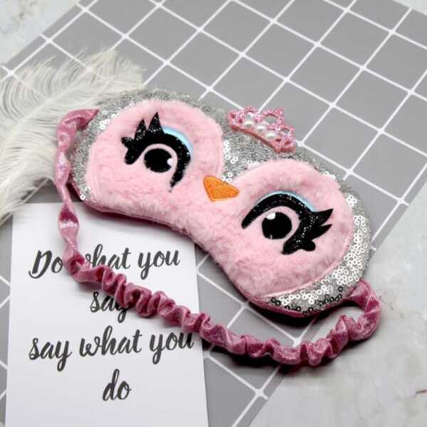 

Plush Owl Eye Cover, Pink