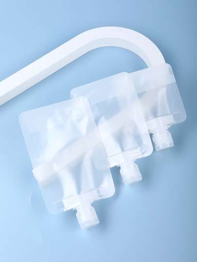 經Tsa 批准旅行洗漱包，旅行尺寸便攜式容器，自立袋，帶可再填充和可重複使用洗髮水、護髮素、乳液、肥皂、液體和眼霜擠壓袋（30 毫升/50 毫升/100 毫升，每個尺寸1入組），旅行必備，便攜旅行化妝液包裝袋-白色