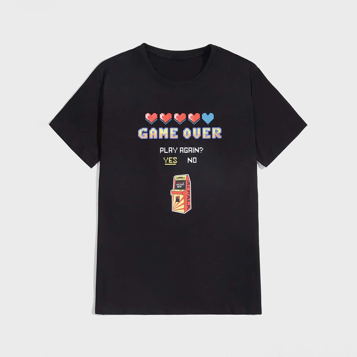 

Guys Slogan Heart Graphic Tee, Black
