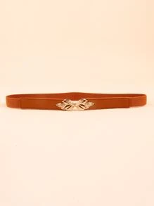 Leaf Buckle Plus Size Belt - Brown - View 2