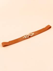 Leaf Buckle Plus Size Belt - Brown - View 4