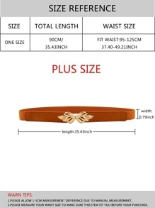 Leaf Buckle Plus Size Belt - Brown - View 5