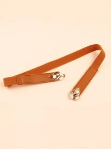 Leaf Buckle Plus Size Belt - Brown - View 7