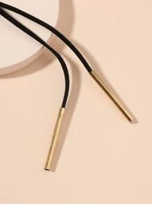 Simple Suedette Choker - Black - View 3