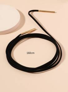 Simple Suedette Choker - Black - View 4