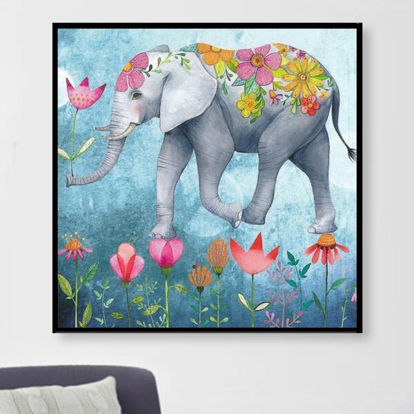 

Elephant Pattern Diamond Painting Without Frame, Multicolor