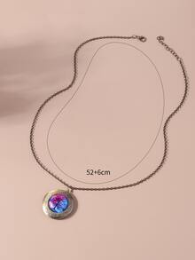 Tree Print Open Locket Mặt dây chuyền vòng cổ - Vàng - Xem 4