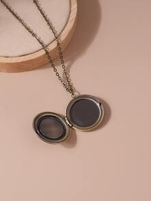 Tree Print Open Locket Mặt dây chuyền vòng cổ - Vàng - Xem 5