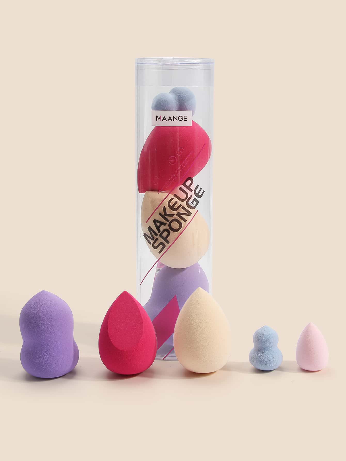 5pcs Makeup Sponge Professional Cosmetic Puff For Foundation Concealer Cream Make Up Soft Sponge Puff Water-Drop Shape - Multicolor - View 1