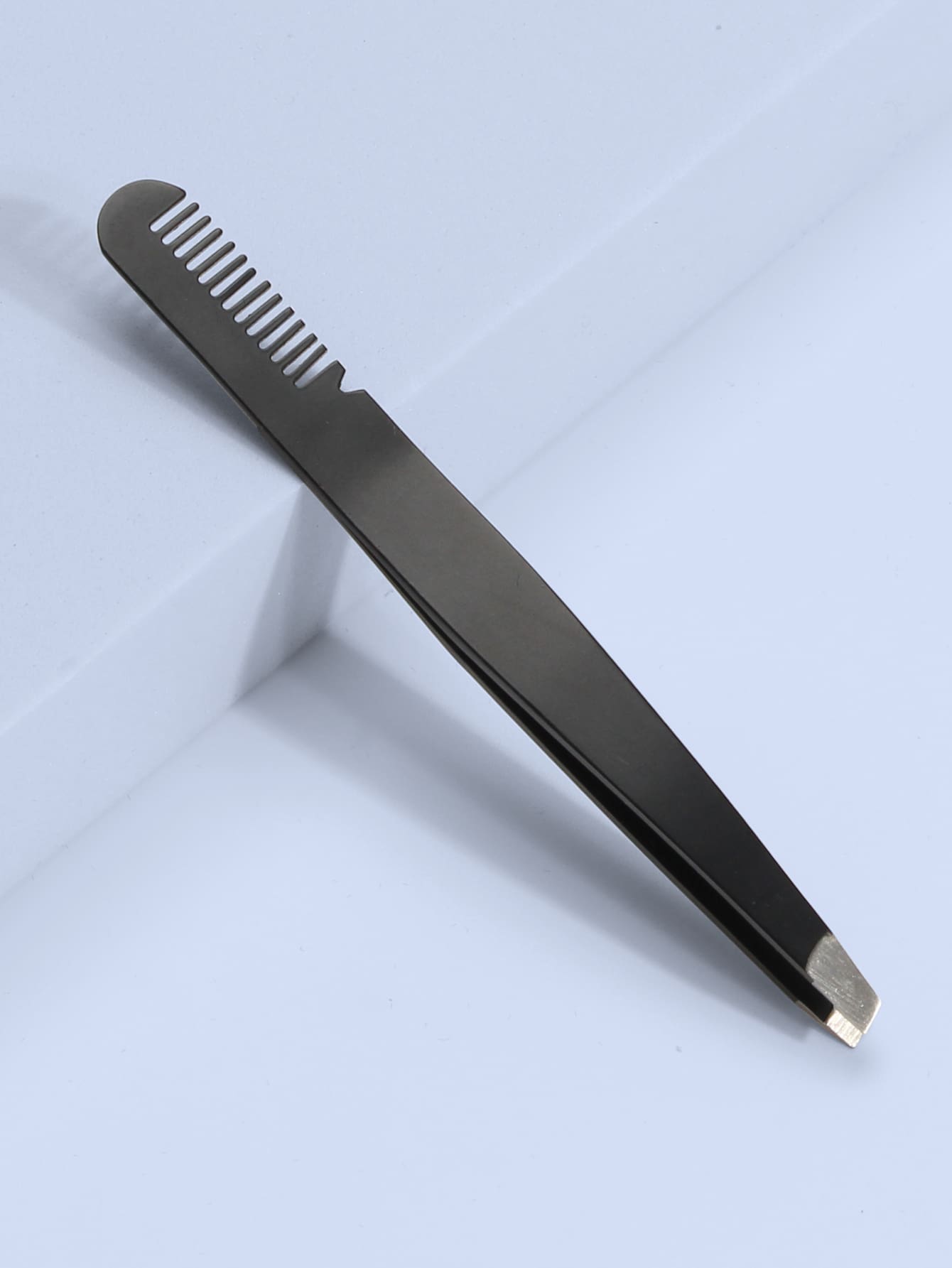 1Pc Eyebrow Tweezers Stainless Steel Professional Flat Tip Tweezers For Hair Removal Face Eyes Makeup Tool - Black - View 1