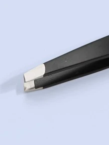 1Pc Eyebrow Tweezers Stainless Steel Professional Flat Tip Tweezers For Hair Removal Face Eyes Makeup Tool - Black - View 2