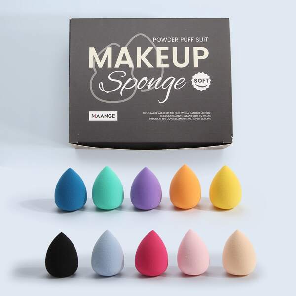 

10pcs Makeup Sponge, Multicolor