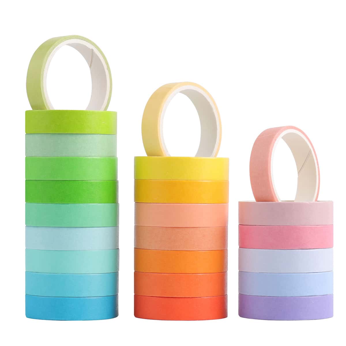 

24pcs Plain Washi Tape, Multicolor