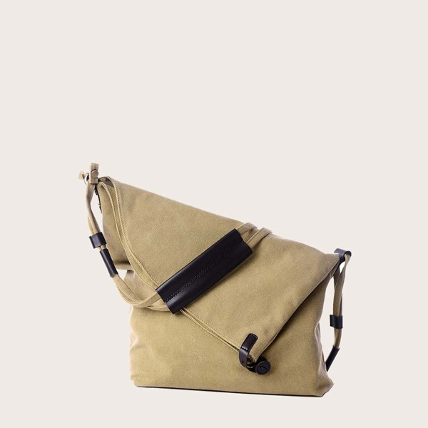 

Minimalist Large Capacity Crossbody Bag, Khaki