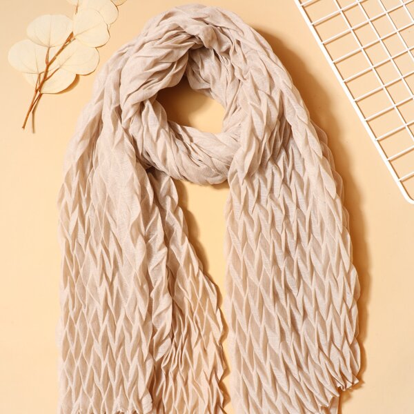 

1pc Solid Scarf, Apricot