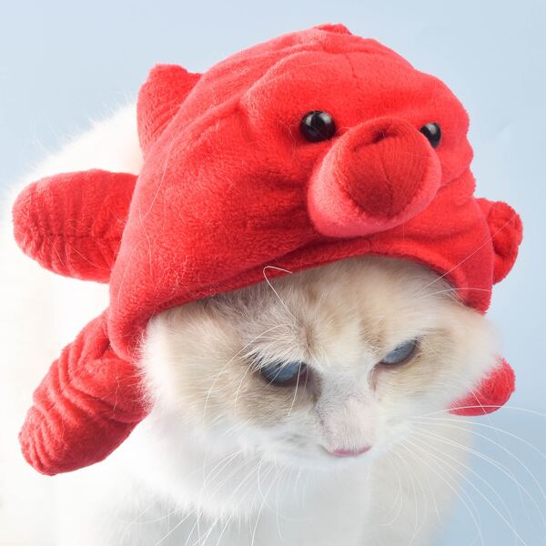 

Octopus Shaped Pet Headwear, Red