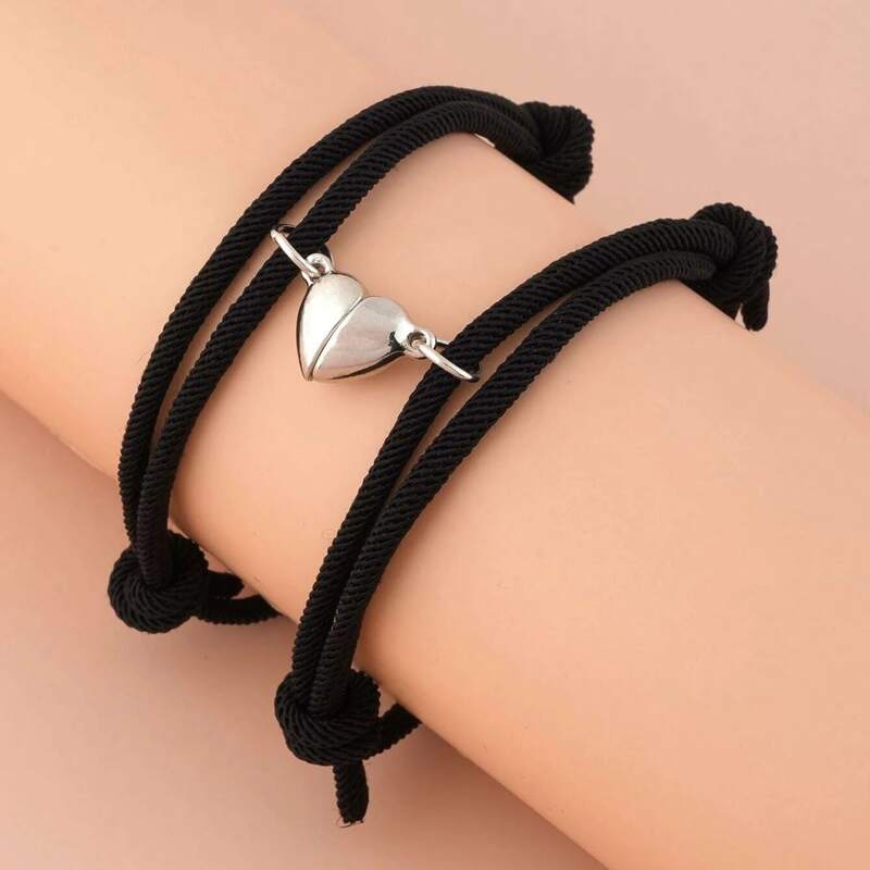 

2pcs Magnetic Rope Bracelet, Black