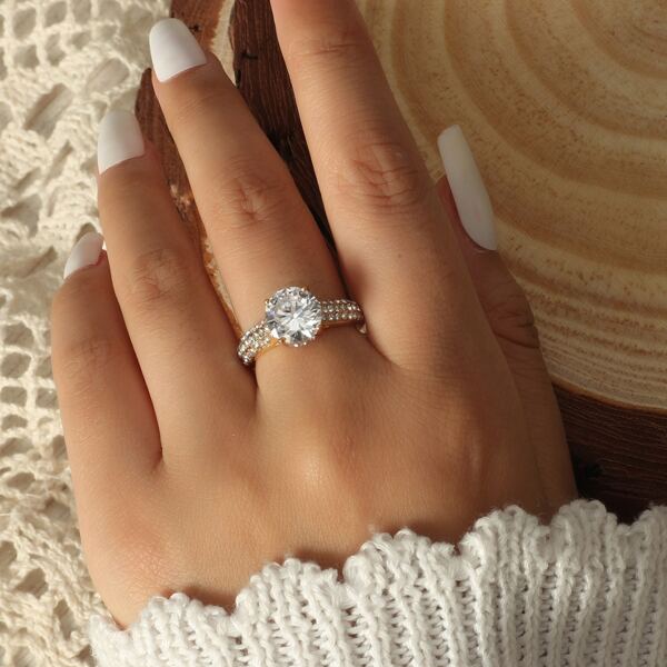 

Rhinestone Decor Ring, Gold