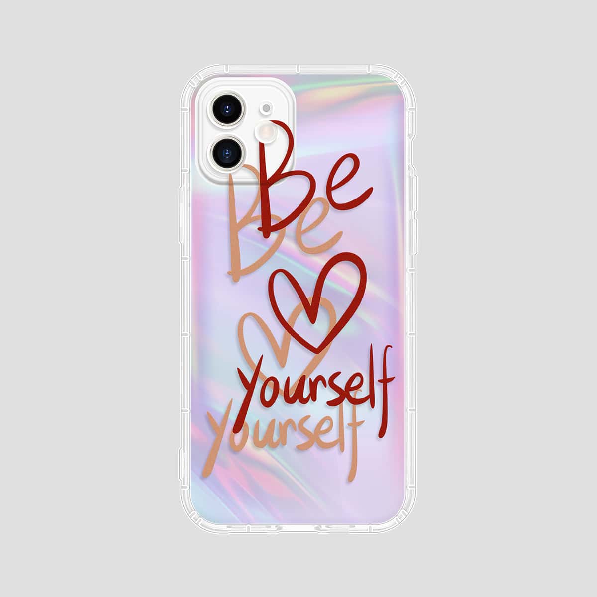 

1pc Heart Pattern Phone Case & 1pc Laser Paper, Multicolor