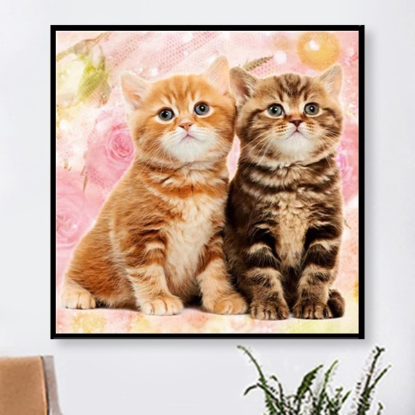 

Cat Print Diamond Painting Without Frame, Multicolor