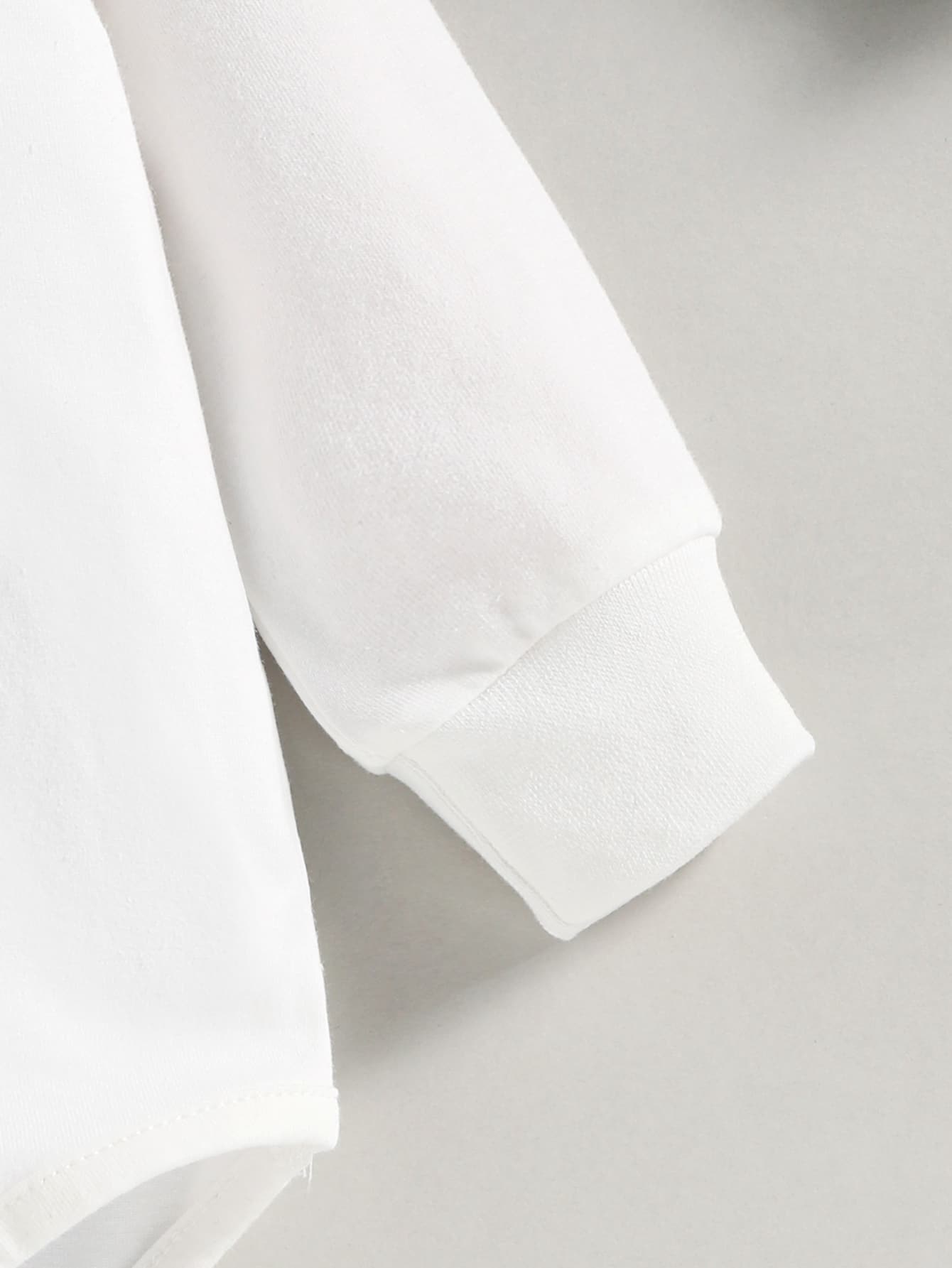 Baby Embroidery Round Neck Bodysuit - White - View 3