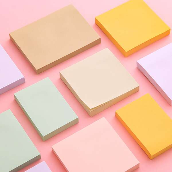 

3pcs Plain Random Color Sticky Note, Multicolor