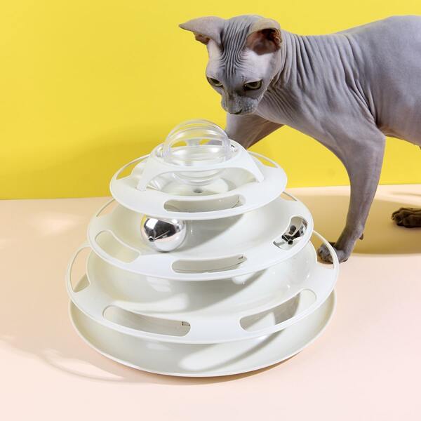 

1pc Cat Teaser Turntable, White