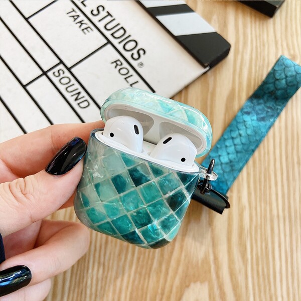 

Чехол для Airpods с геометрическим узором, Зелёный
