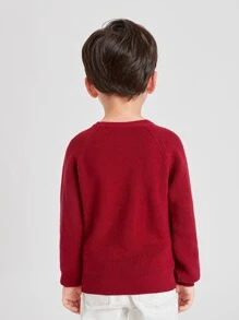 SHEIN 小男童條紋針織插肩袖套頭毛衣