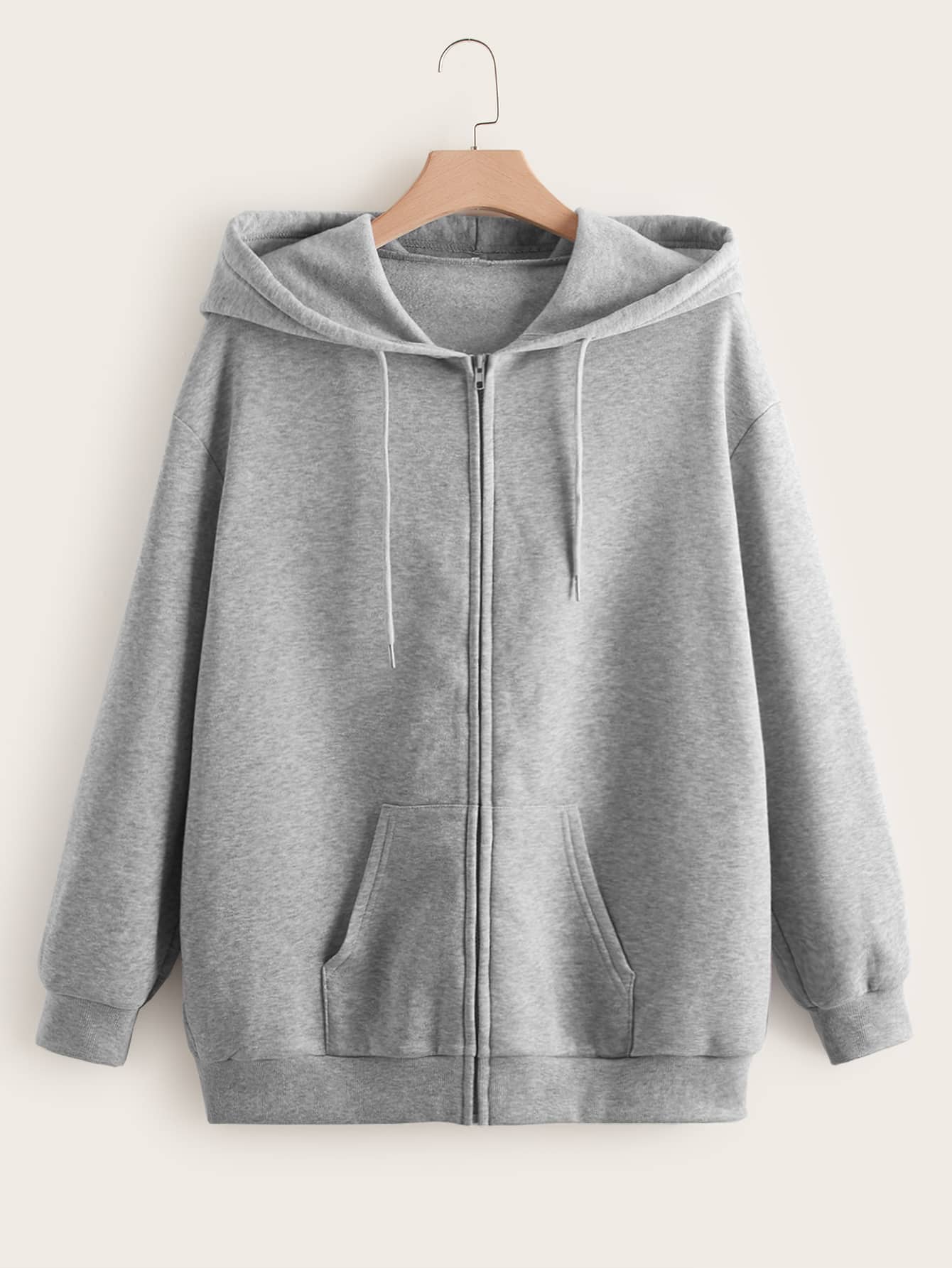 Solid Zip Up Hoodie