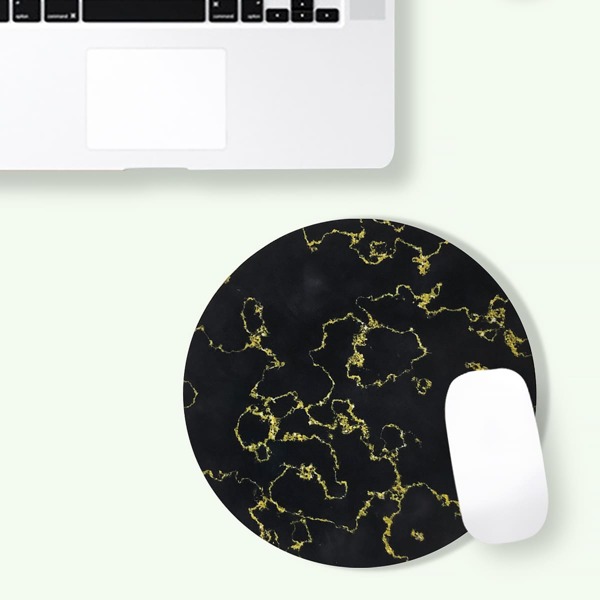 

Marble Pattern Round Mouse Pad, Black